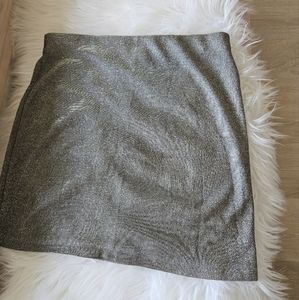 Wild Fable Women's Metallic Silver Glitter Mini Skirt Size Medium